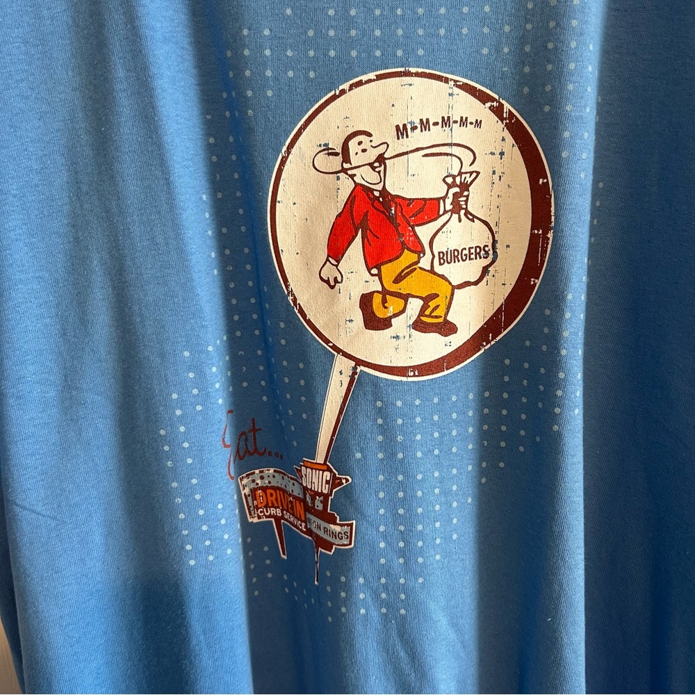 Sonic Blue Mmm Burgers T-Shirt in Men’s Sz 3X NWOT